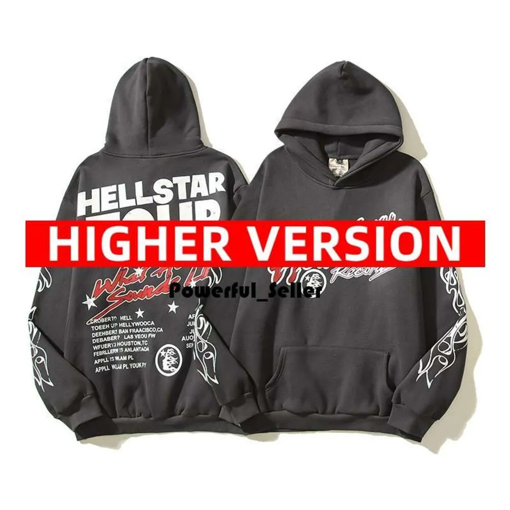 Hellstar Hoodie Designer Hoodies Sweatshirts Portrait Portrait High Street Tide Hip Hop Thickened Athleisure Hand Painted Pockets Womens Sweaters Hoody 4487