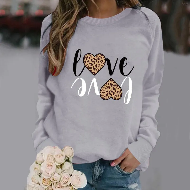 Women's Hoodies Valentine's Day Cute Print Top Shirts Long-sleeved Sweatshirt Casual Gift For Lovers Couple Clothes