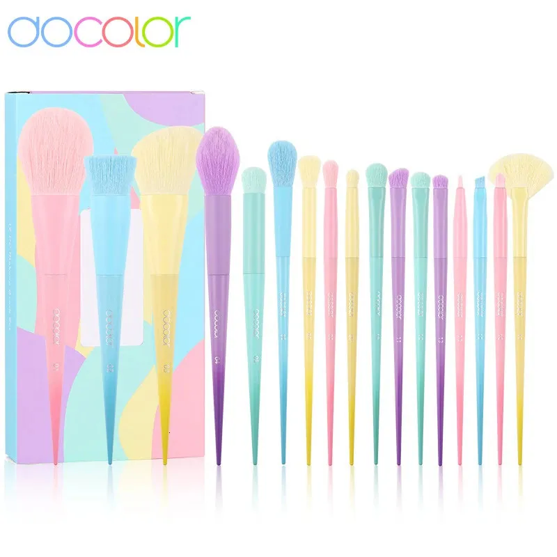 Docolor Dreaming Makeup Brushesセット17pcsプロフェッショナルシンセティックヘアパウダーファンデーションブラッシュアイシャドウブラシMaquiagem 240115