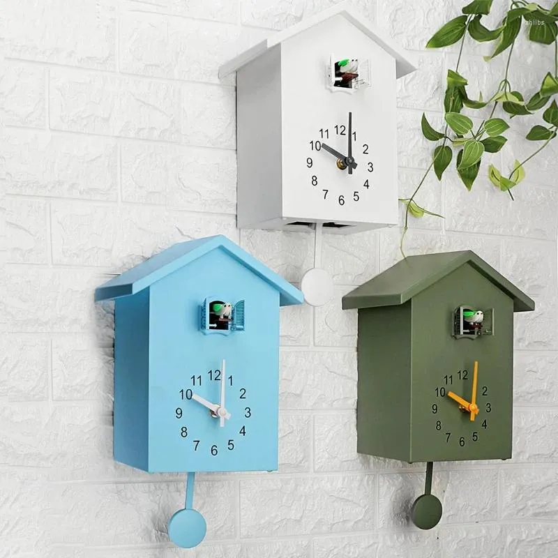 Wall Clocks Bird Cuckoo Design Quartz Hanging Horologe Clock Timer Art Home Cute Gift Office Decoration DropShip