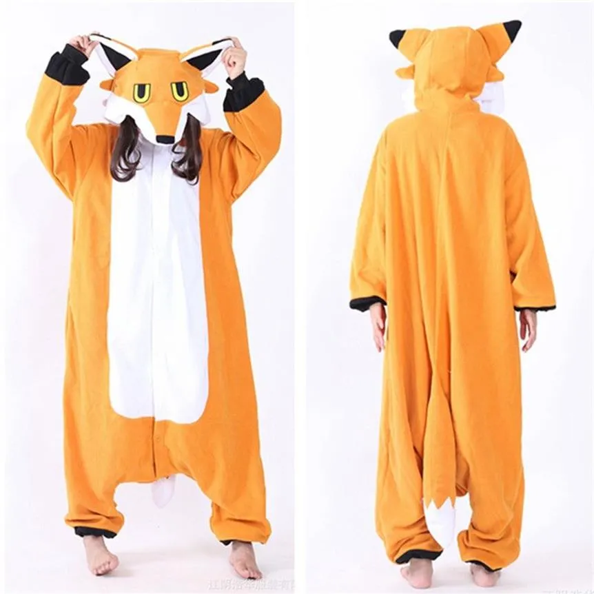 Mr Fox Cosplay Costumes Onesie Pyjamas Kigurumi Jumpsuit Hoodies vuxna Romper för Halloween Mardi Gras Carnival2448