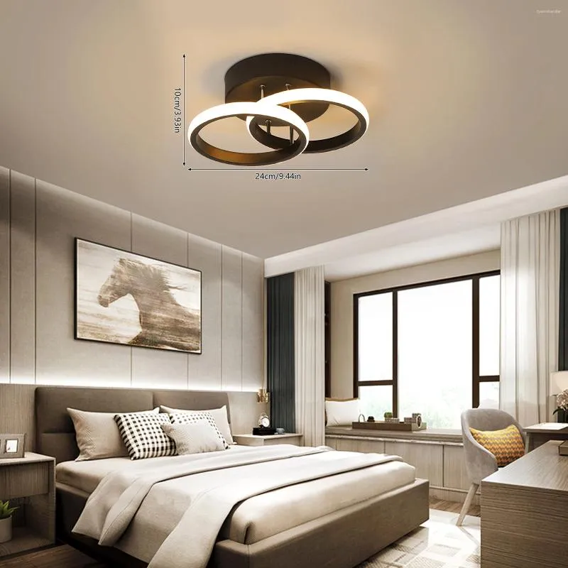 Pendant Lamps Ceiling Light Modern Black LED Acrylic Lamp Flush Mount Chandelier Living Room