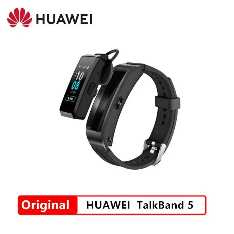 Relógios originais huawei talkband b5 talk band b5 bluetooth pulseira inteligente esportes pulseiras toque tela amoled chamada fone de ouvido banda