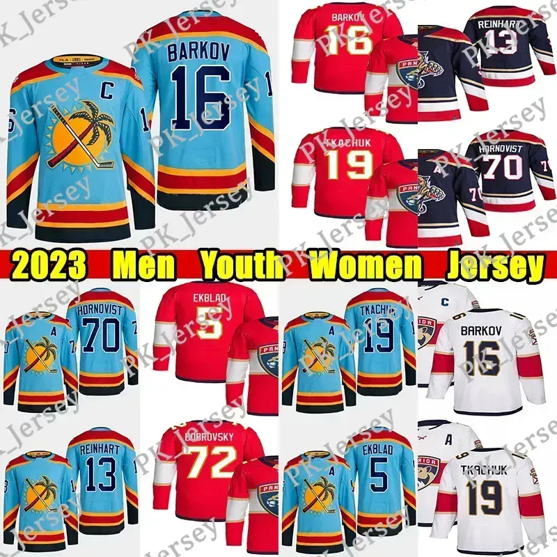 커스텀 멘스 여성 청소년 플로리다 '패스 터즈'호키 저지 5 Aaron Ekblad 19 Matthew Tkachuk Sergei Bobrovsky Patric Hornqvist Sam Reinhart Spencer Knight Jersys