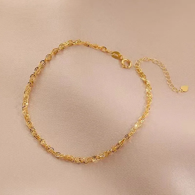 YUNLI – Bracelet en or véritable 18K, Design de luxe en queue de phénix, chaîne réglable Pure AU750 pour femmes, bijoux fins, cadeau 240115