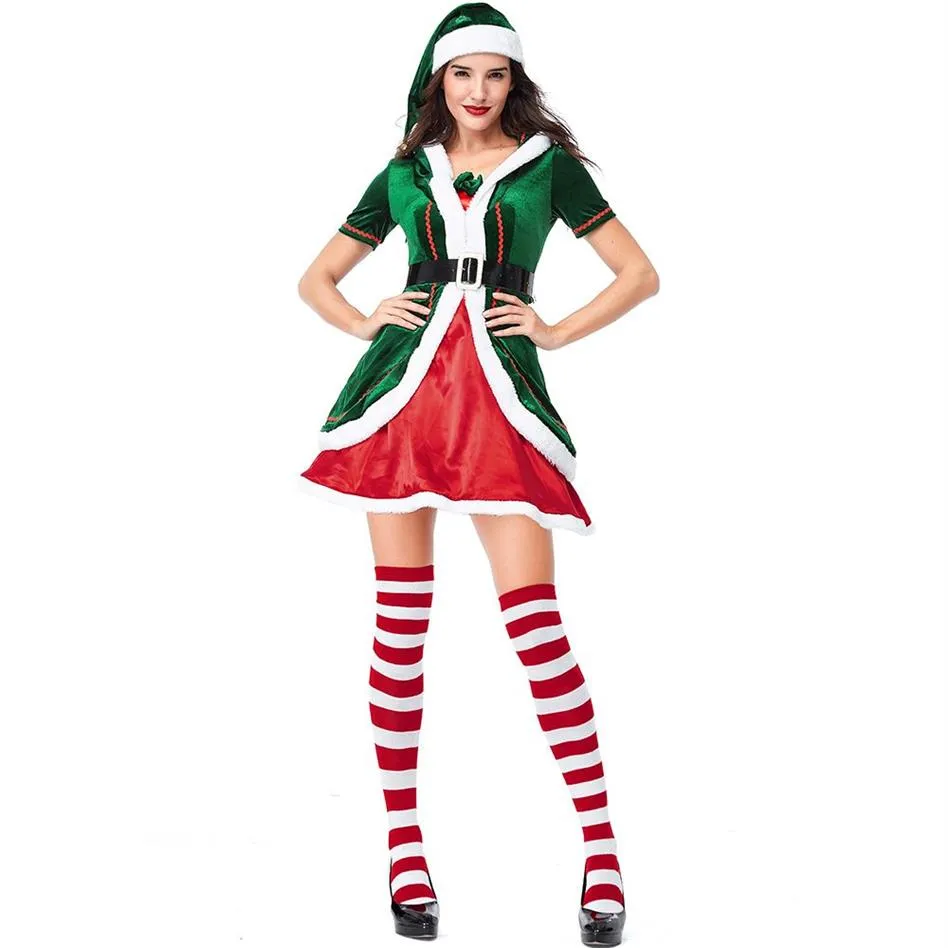 LCW Women's New Design Christmas Halloween Long Rleeve Christmas Costume Santa Claus Packa gruba dorosła impreza dla mężczyzn Elf DR280F