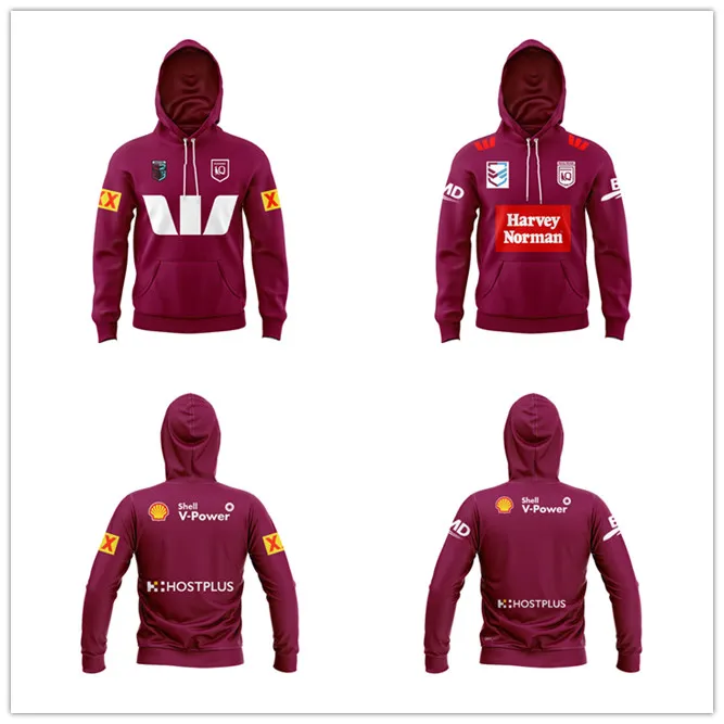 2024 Nya Australien Queensland Maroons Kids Home Away Rugby Jersey Kid Hoody Pullover Sweatshirts Outdoor Pullover Hoodies Jackor