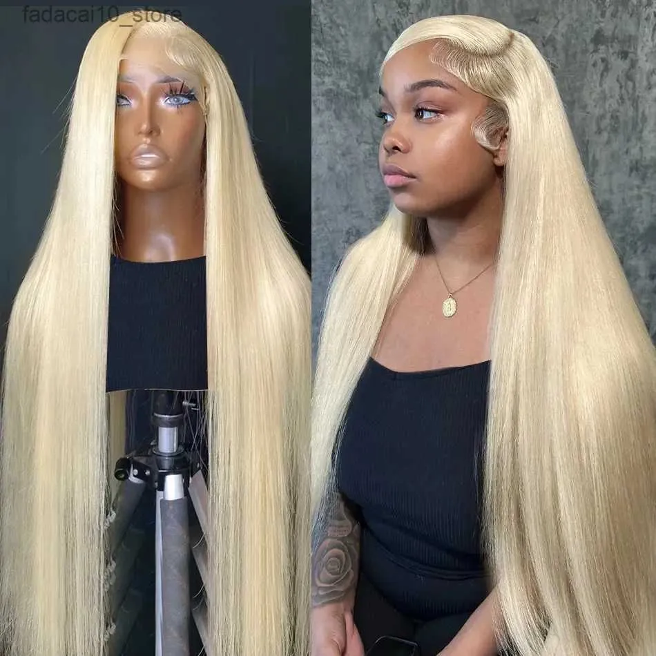 Synthetic Wigs 32 38 Inch 613 Blonde Straight 13x6 Lace Frontal Wig Brazilian Remy Colored Glueless For Women 13x4 Lace Front Human Hair Wigs Q240115