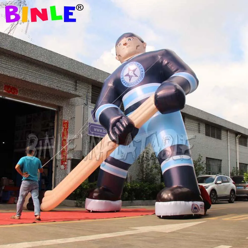 wholesale Publicidad personalizada Jugador de hockey inflable Modelo Blow Up Sportsman Escultura para la decoración del lugar de la competencia