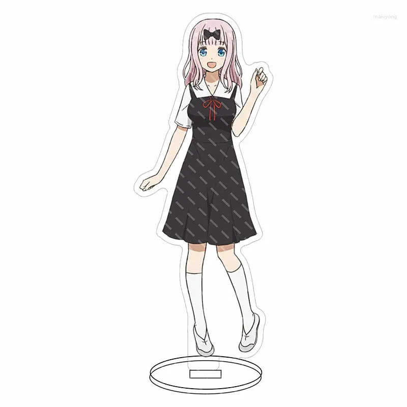 Kolye Kolyeleri Kaguya-Sama: Aşk Savaş Akrilik Stand Model Plaka Tutucu Topper Anime Tensai Tachi NO Renai Zunousen Miyuki Chika