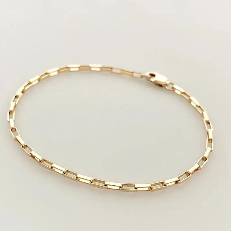Bracelet chaîne rempli d'or 14 carats, bijoux faits à la main, bracelets à breloques Boho, bracelets de cheville Vintage pour femmes, cadeau de demoiselle d'honneur, Bracelet en or 240115