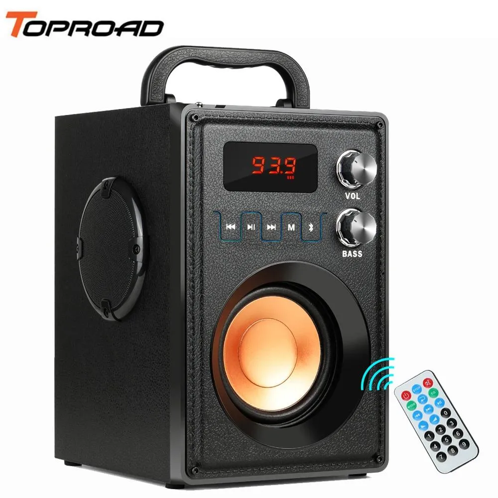 Högtalare Toproad Big Power 20W Portable Bluetooth Speaker Heavy Bass Wireless Speakers Subwoofer Support Remote Control Fm Mic TF AUX USB