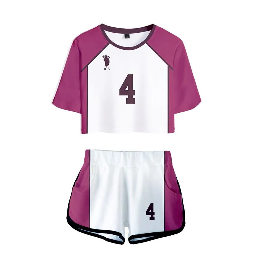 Anime Haikyuu Cosplay Costume Shiratorizawa Academy Ushijima Wakatoshi Tendo Satori Survêtement Femmes Deux Pièces Ensemble Haut et Short276h