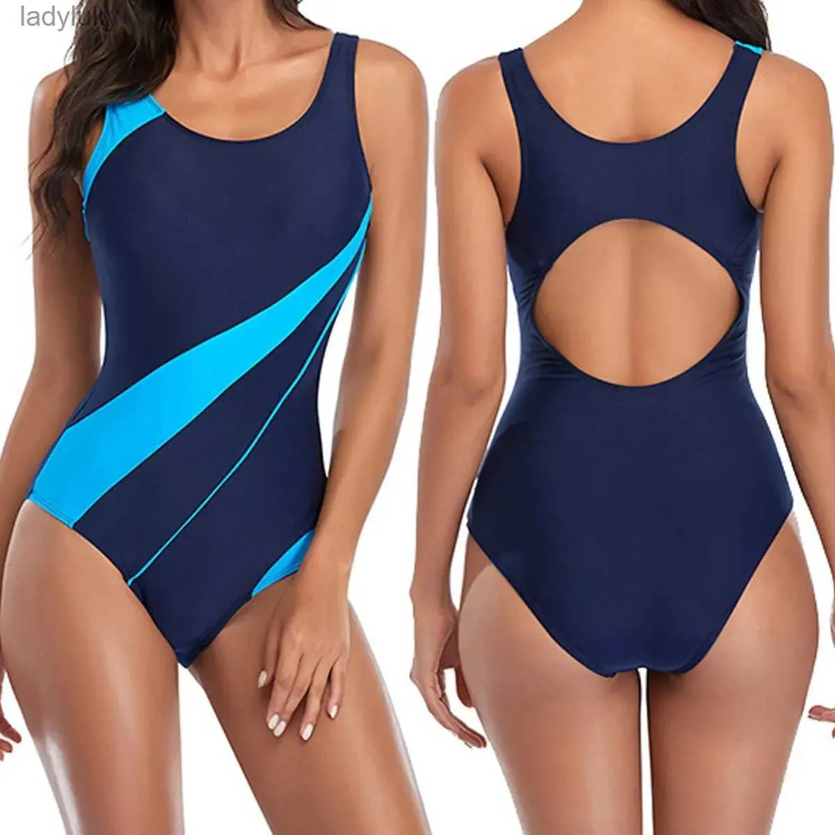 Costumi da bagno Donna Costume intero Costumi da bagno sportivi Costumi da bagno Monokini Donna 2023 Summer Beach Costume da bagno sexy girocollo Costume da bagno L240115