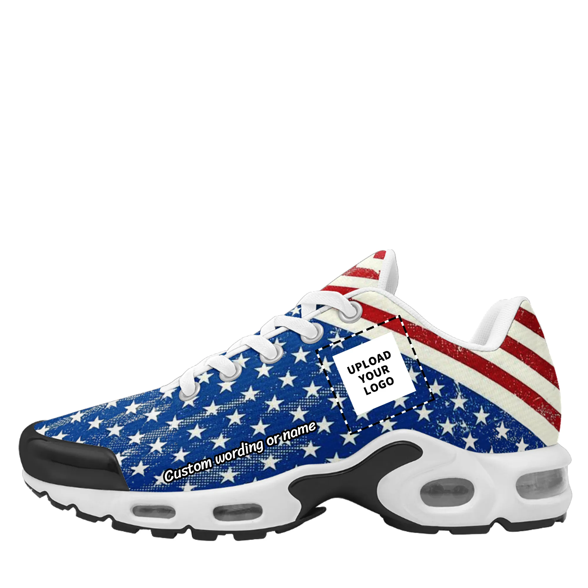 Coolcustomize personalizado bandeira dos EUA American Star eagle Freedom Day moda conforto amarrar sapatos esportivos da moda personalizado clássico vintage T N tênis unissex exclusivo