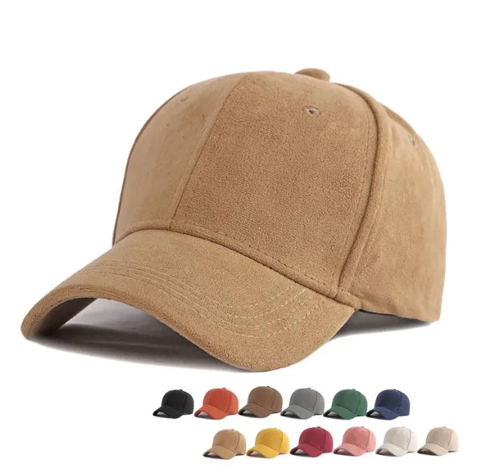 plain Suede baseball caps outdoor blank sport cap and hat for men and women df344