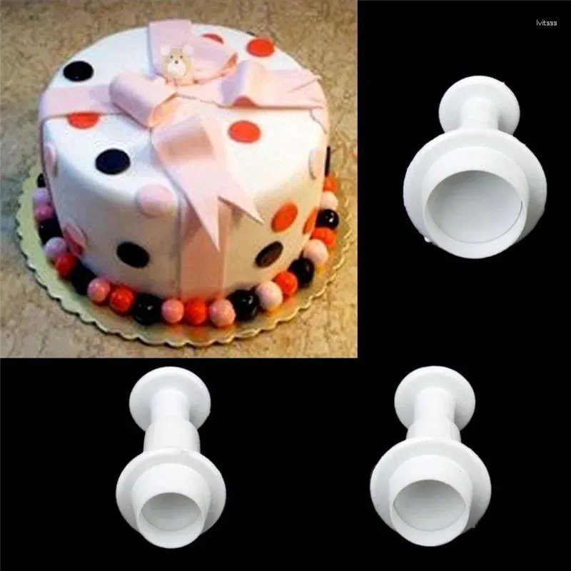 Bakning formar liten rundhet fondant cutter cake verktyg cirkulära kakor skärning kex mögel bake ware 3 st set set