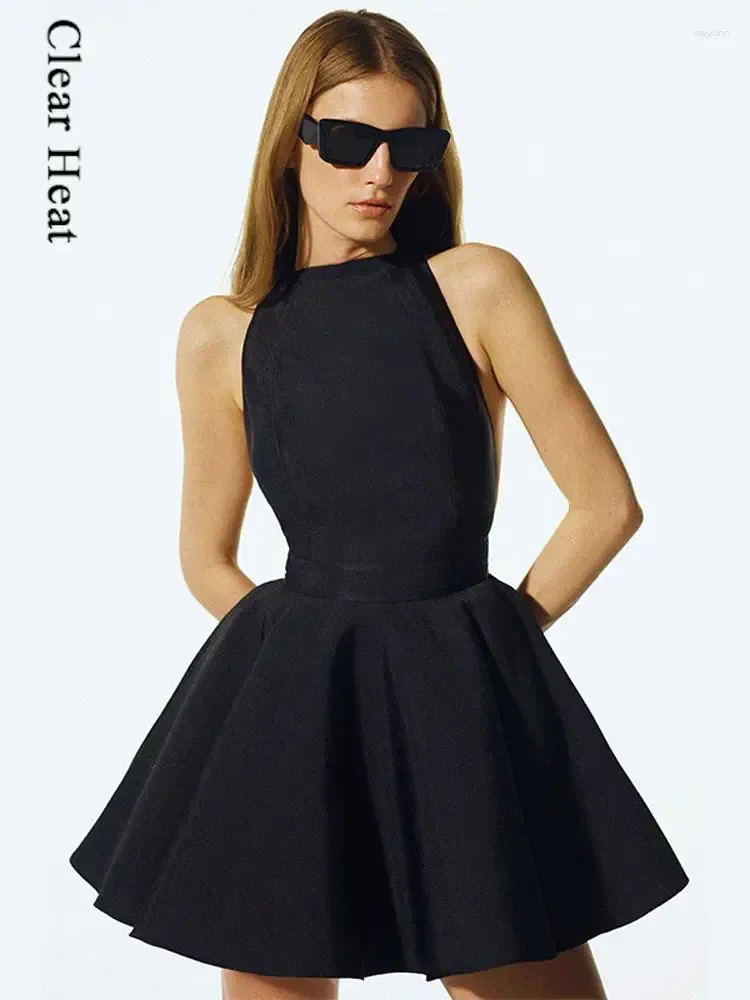 black peplum mini dress L