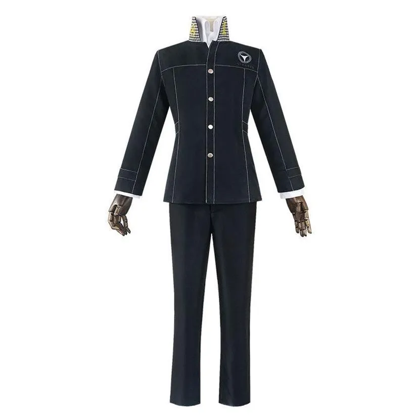 Shin Megami Tensei Persona 4 Yasogami Yu Narukami Costume Cosplay Uomini adulti Ragazzo Uniforme scolastica Costume311h