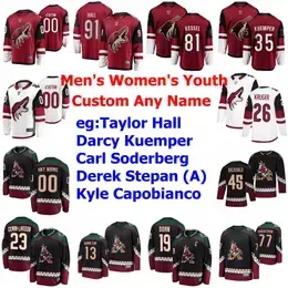  Coyotes Ice Hockey Jerseys Womens Kids Shane Doan Jersey Taylor Hall Jeremy Roenick Phil Kessel Clayton Keller Red Custom Stitched