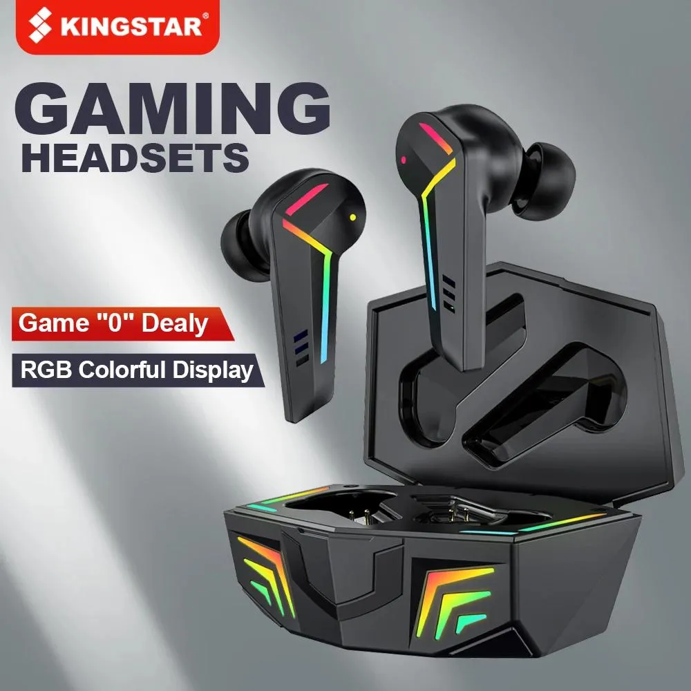 Fones de ouvido KINGSTAR TWS Gaming Fones de ouvido sem fio Bluetooth Headset 50ms Baixa latência InEar Sports Earbuds para Android iOS