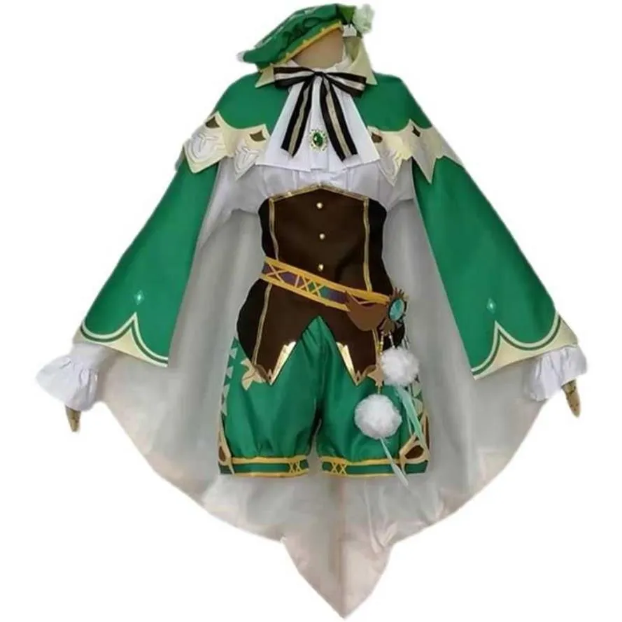 Venti genshin impacto cosplay anime peruca feminina traje de halloween roupa harpa prop y0913243p
