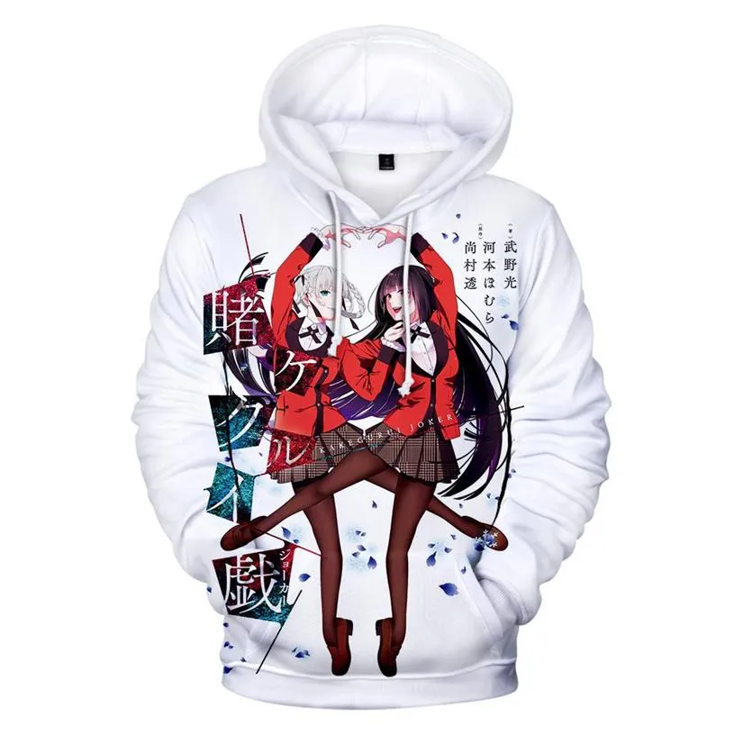 Costume de Cosplay Kakegurui, dessin animé japonais, imprimé en 3D, Jabami Yumeko, sweat à capuche amusant pour femmes et hommes, sweat-shirt décontracté, uniforme scolaire 197d