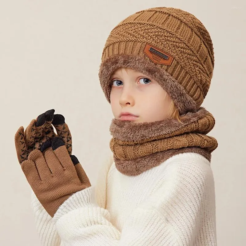 Cykelhandskar Vinterbarn Halsduk Hattar Neat Sticking Craft Warming Child Beanie för utomhus