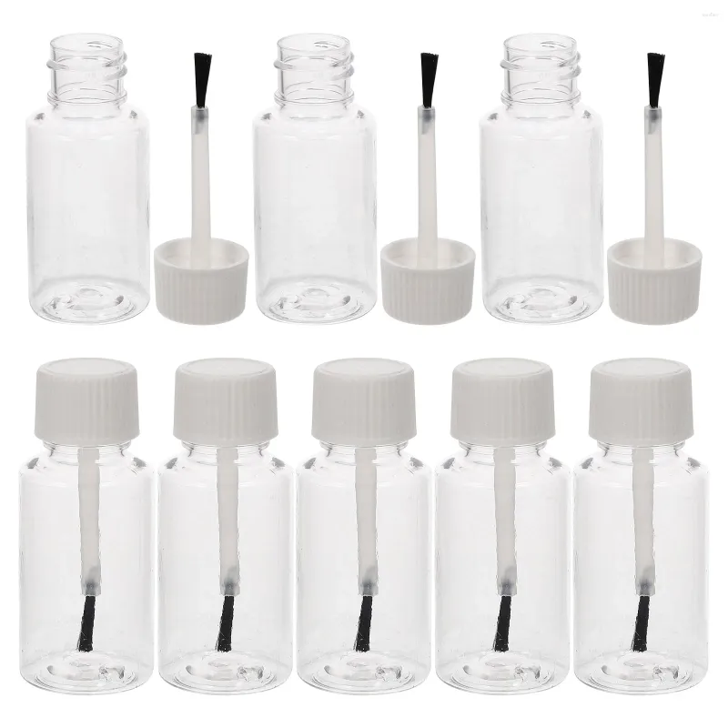 Storage Bottles 8Pcs Brush Design Empty Nail Polish Refillable Dispensers With