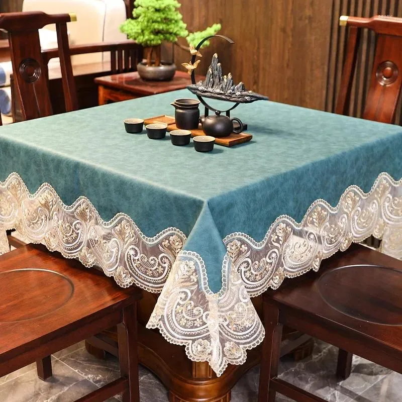 Prova de óleo impermeável quadrada de pano de mesa das boinas e mahjong doméstico lavável