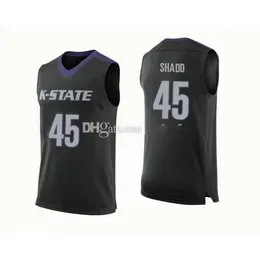 Kansas State Wildcats College #45 Nigel Shadd #99 Carlbe Ervin Ii Basketball Jersey Mens Ed Custom Number Name Jerseys