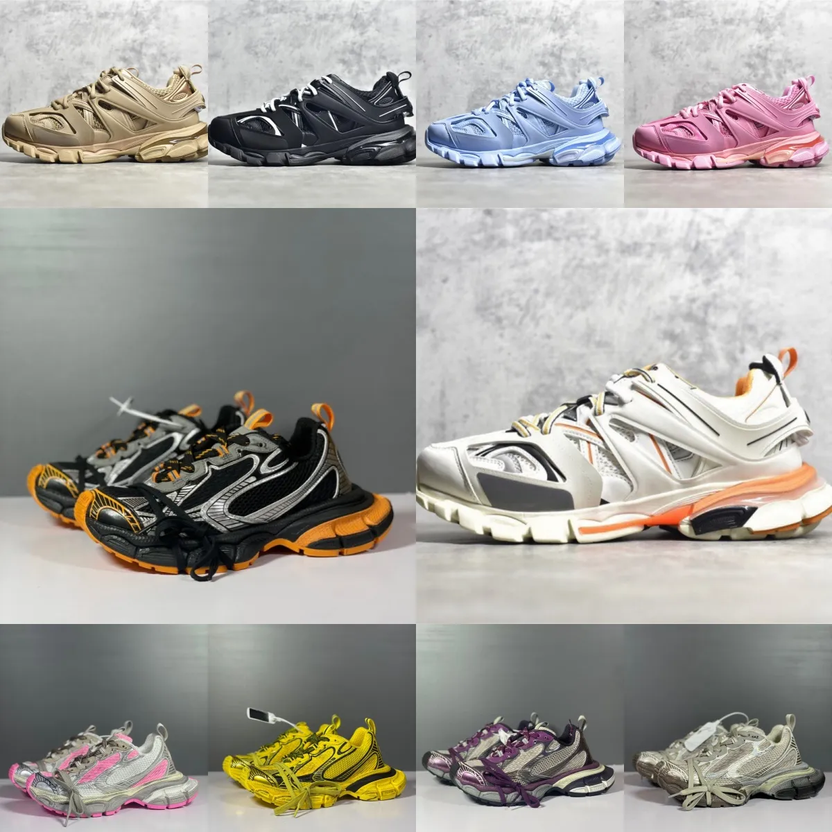 designer shoes balencaga Track 3.0 3XL Triple S 3.0 Luxury Casual Shoes Top quality men and women Sneakers Black White Pink Blue Yellow Green Lace-up Mesh shose Size 35-46