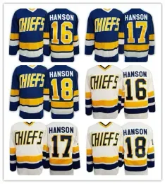 The Movie``Hockey``Brothers Charlestown Slap Shot Movie CCM Hockey Jerseys Cheap 16 Jack Hanson 17 Steve Hanson 18 Jeff Hanson 7 Reggie DUNLOP Blue