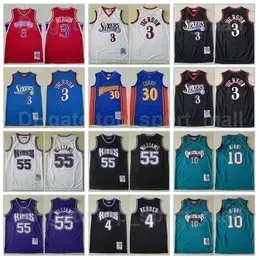Mitchell and Ness````Allen Iverson Jersey 3 Jason Williams 55 Chris Webber 4 Michael Mike Bibby 10 Stephen Curry 30 Vintage Good