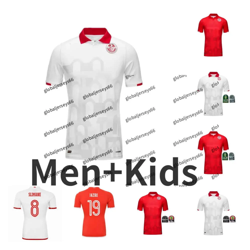 2024 2025 Tunesië Nationaal Team Heren Kinderen MSAKNI HANNIBAL Voetbalshirts MAALOUL KHENISSI 24 25 Home Rood Uit 3e Voetbalshirts Uniformen met korte mouwen