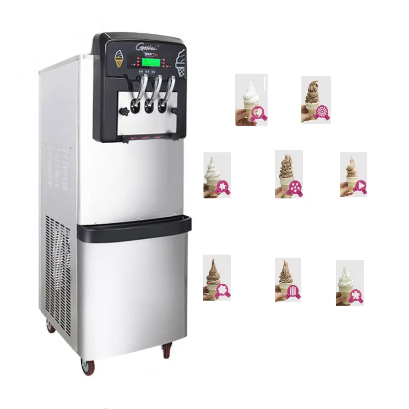 Nowa komercyjna maszyna do lodów Rolled Fried Ice Cream Machine 7-dniowy bez czyszczenia systemu zimnego pionowe 8 kształtów