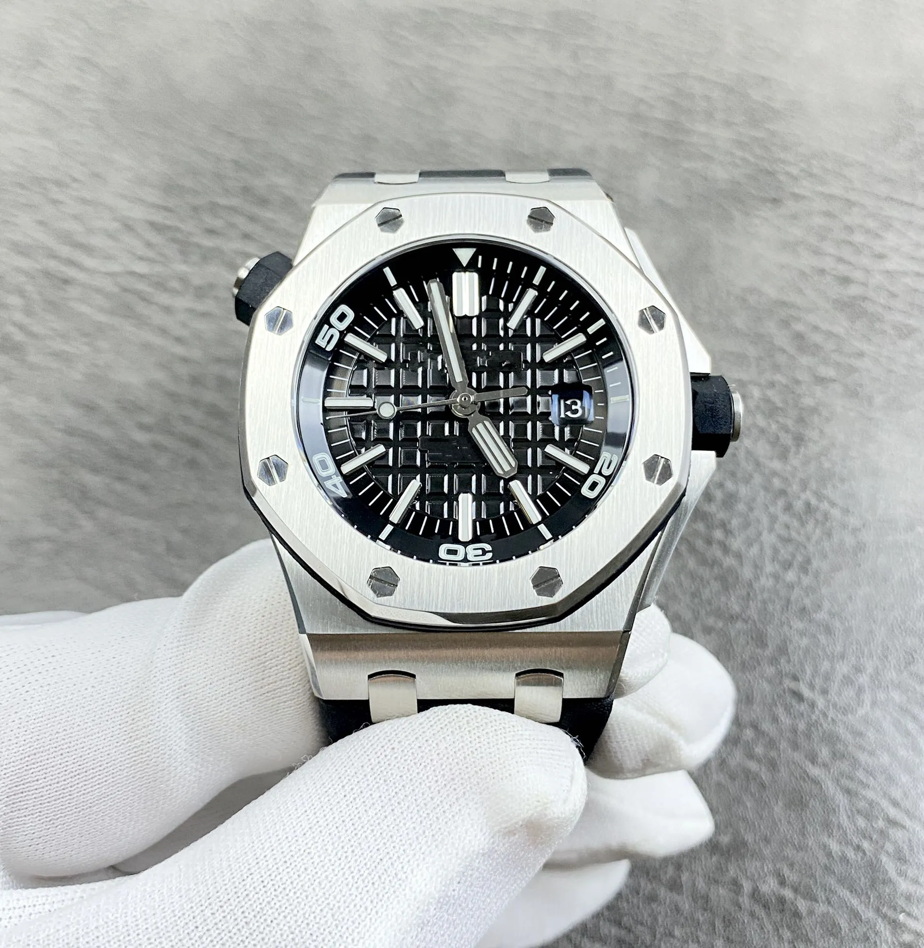 Herrenuhr, Luxusuhren, automatisches mechanisches Uhrwerk, 43 mm Zifferblatt aus Edelstahl, Datum, Saphirspiegel, 316L-Edelstahluhr, Modedesigneruhr