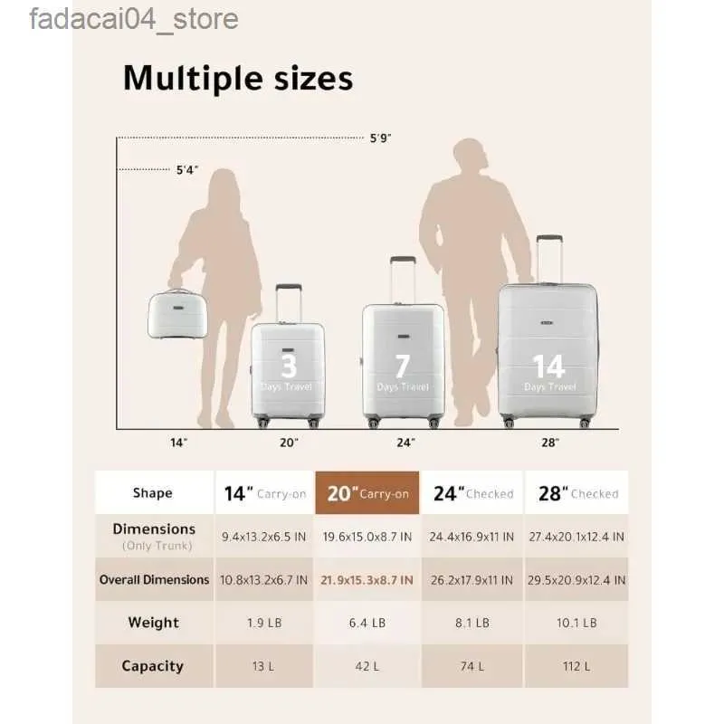 Person 28in Suitcase PAPROOS PCS Luggage Set With Duffel Bag