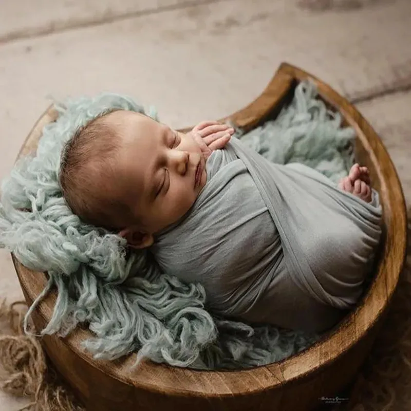 Accessoires de pographie pour bébé, boîte en bois Vintage en forme de lune, accessoires de tir de pose pour nourrissons nés, 240115