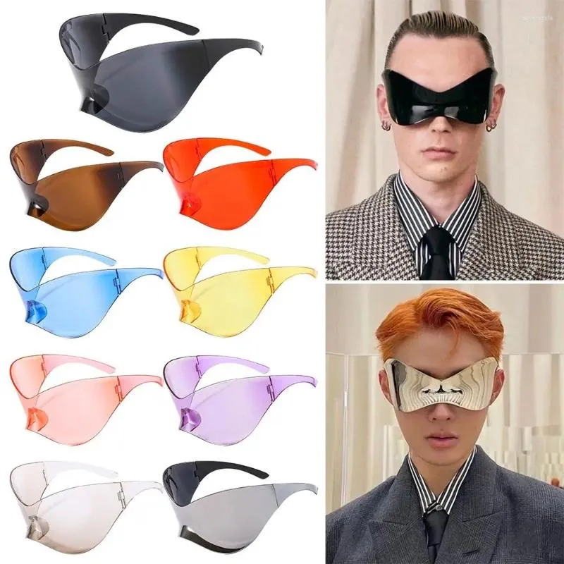 Óculos de sol moda óculos esportes óculos de sol punk wrap em torno futurista y2k tons para homens mulheres