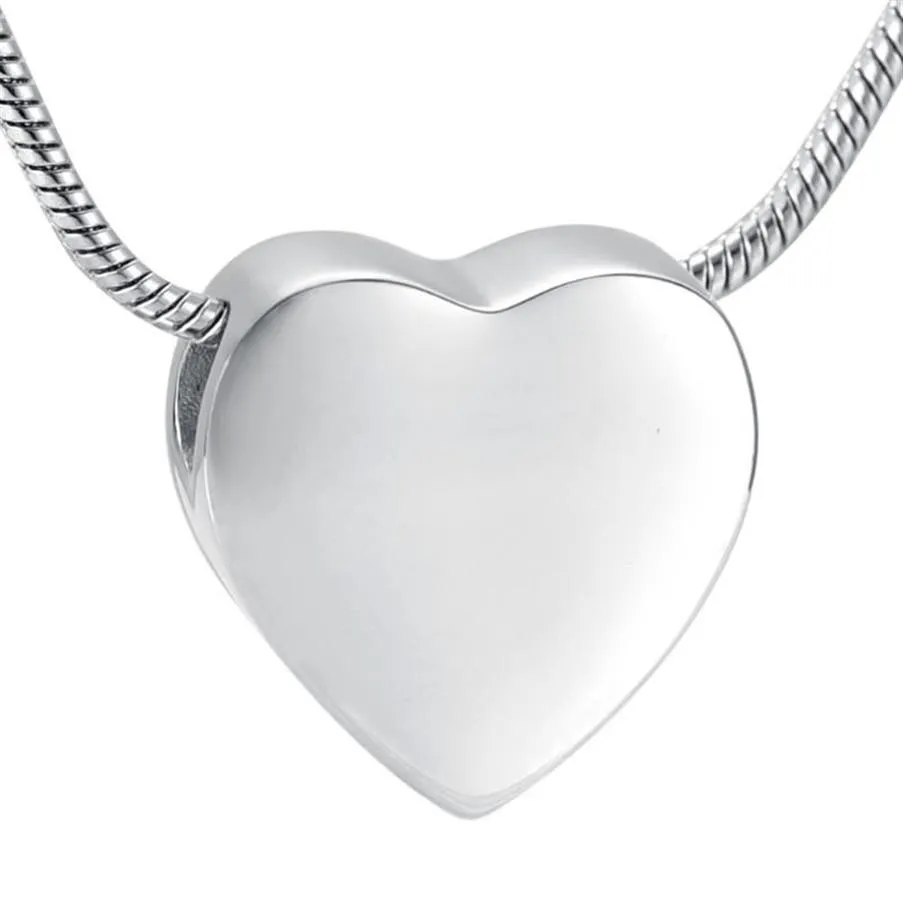 Pendentif Colliers LKJ9952 Collier de crémation de coeur gravable vierge pour hommes femmes urne commémorative porte-cendres souvenir bijoux avec 342B