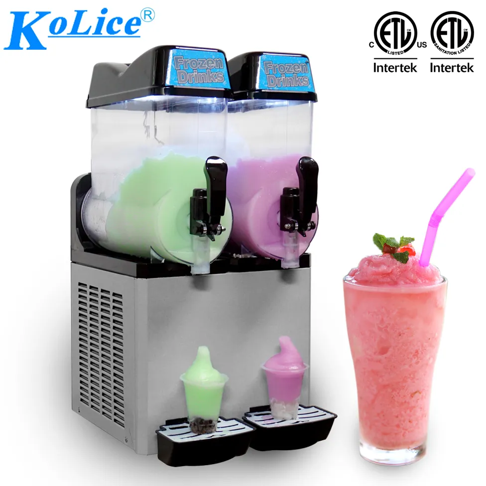 Kolice 2*12L Smoothie da cucina commerciale Drink al produttore di bevande surgelate Margarita Raffreddamento della fanghiglia per il ristorante da bar