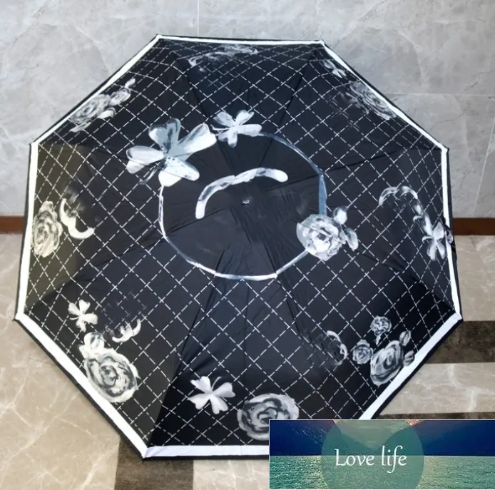 Parapluie de Style classique camélia, automatique, résistant au soleil, Protection Uv, filet cadeau, marque populaire, parapluies de styliste