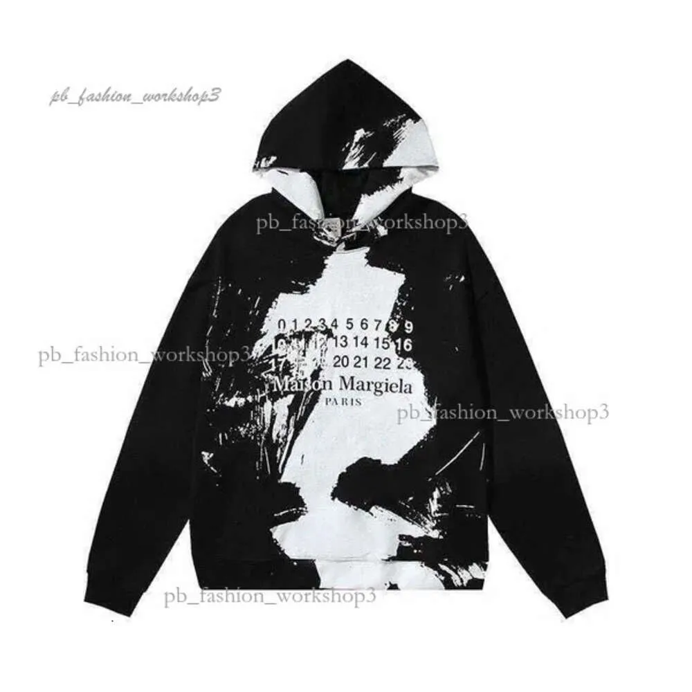 Margielas Orsak och effekt MM6 Tryckt Designer Kvinnor Sweatshirt Handla Cotton Margielas Hoodie Fashion Trend Kort ärm Pullover Långärmad 958