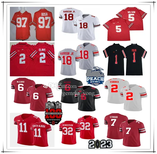 OSU Marvin Harrison JR Ohio State Buckeyes College Football Jerseys Treveyon Henderson