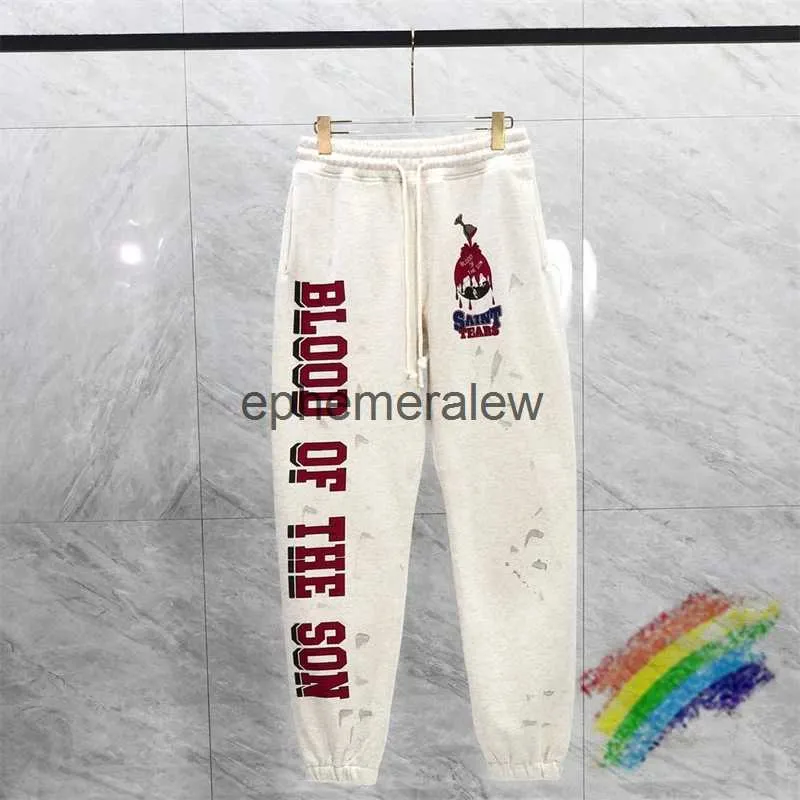 Calças masculinas 2023fw Saint Michael Sweatpants Homens Mulheres Melhor Qualidade Jogger Drawstring Pantsephemeralew