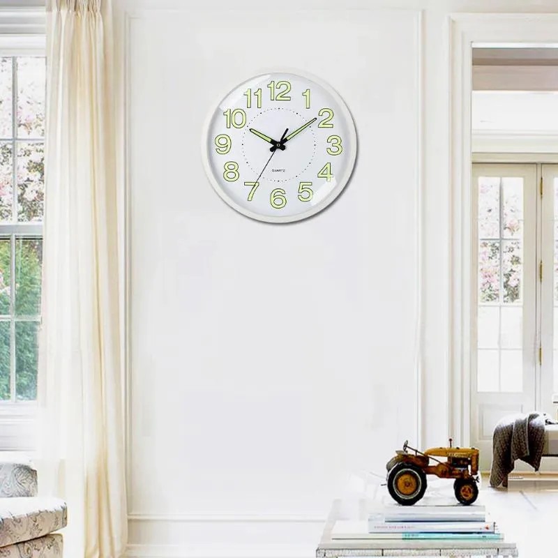 Duvar Saatleri 12 inç Aydınlatılmış Saat Ticking Lighting Işıklı Enerji Emme Sayısal Batak Odası Oturma Odası İçin Zaman
