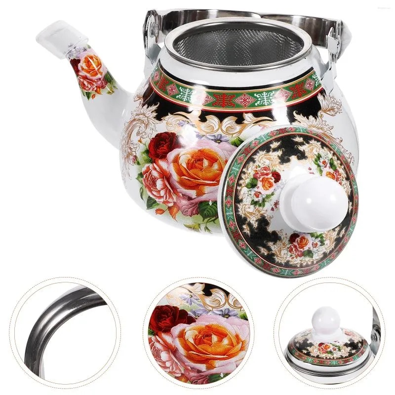 Servies Sets Emaille Pot Theepotten Ketel Retro Japanse Stijl Vintage Voor Kookplaat Kungfu Giet Over Koffie Geëmailleerde Waterkokers