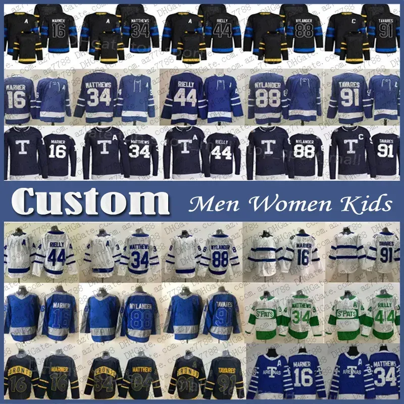 Toronto''Maple''Leafs''34 Auston Matthews Mitchell Marner Maillot de hockey personnalisé Hommes Femmes Enfants Tavares OReilly Morgan Rielly Nylander Simmond