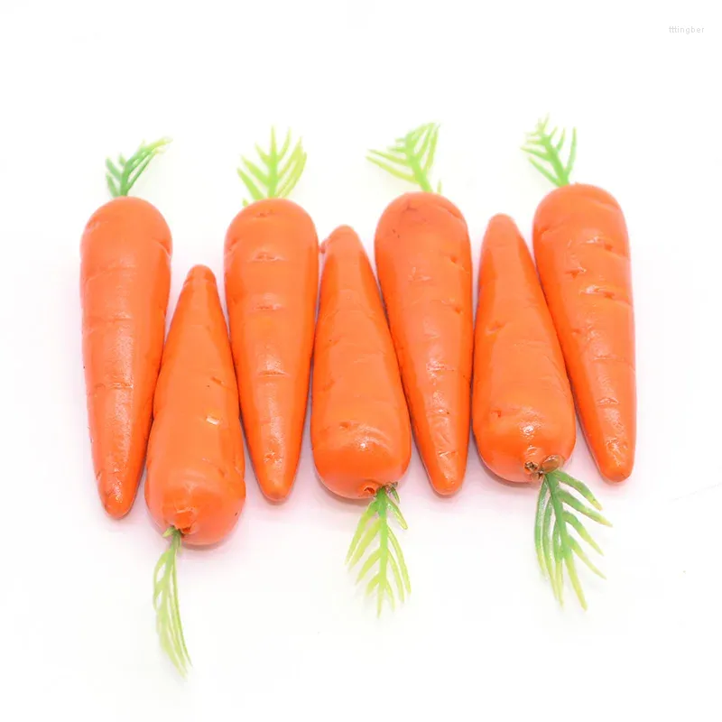 Decorative Flowers 25/50pcs Easter Decoration Simulation Carrot Mini Foam Artificial Vegetable DIY Craft Hanging Ornament Home Decor